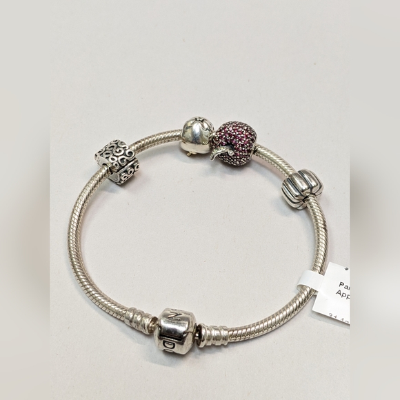 Pandora Sterling Silver Apple Charm Bracelet - Picture 5 of 6